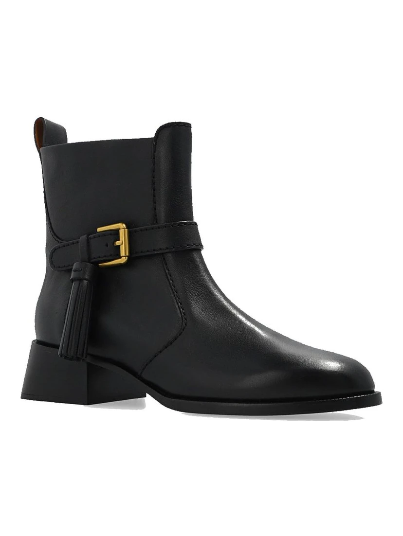 Black Calfskin Ankle Boots