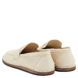 White Calfskin Slip-On Loafers