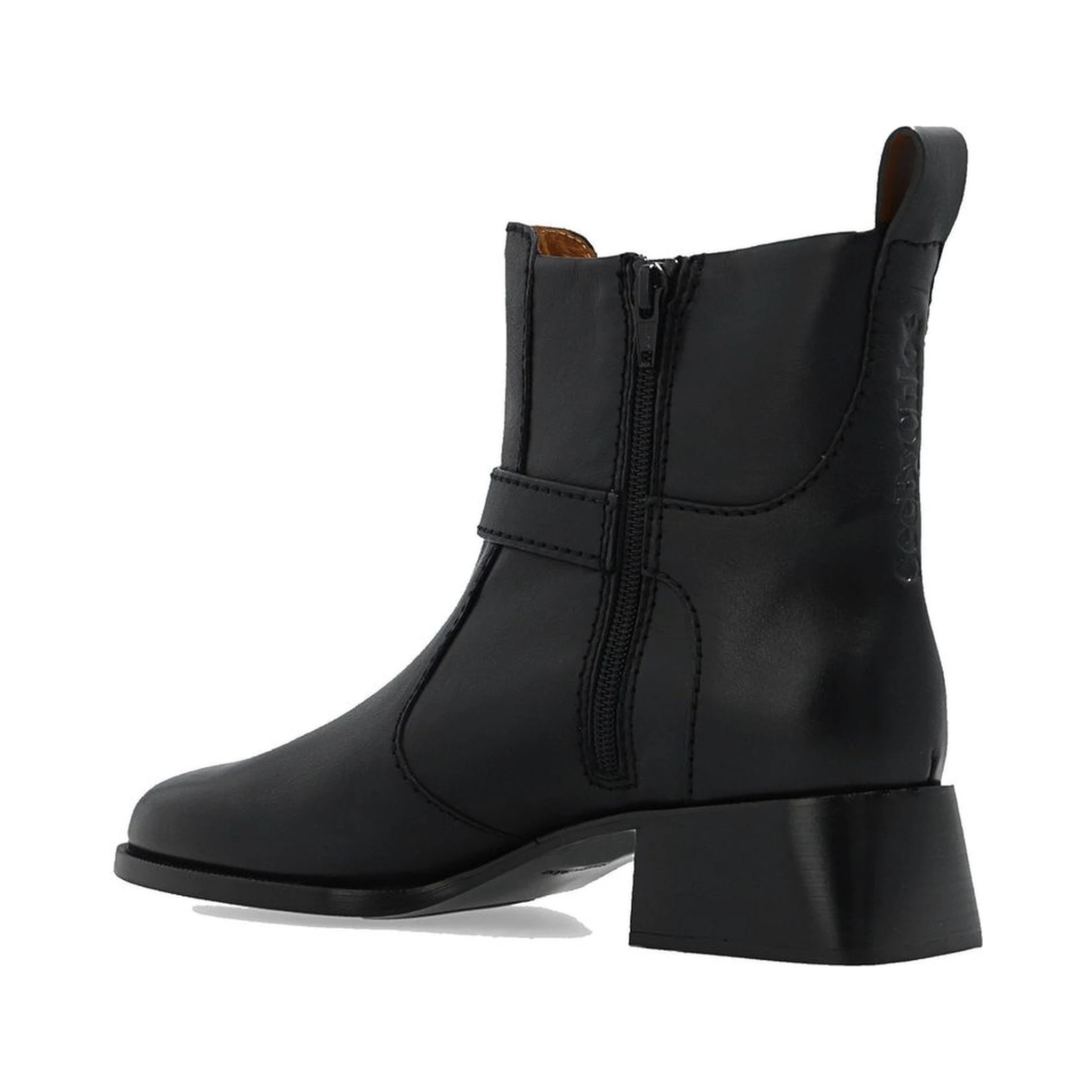 Black Calfskin Ankle Boots