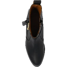 Black Calfskin Ankle Boots