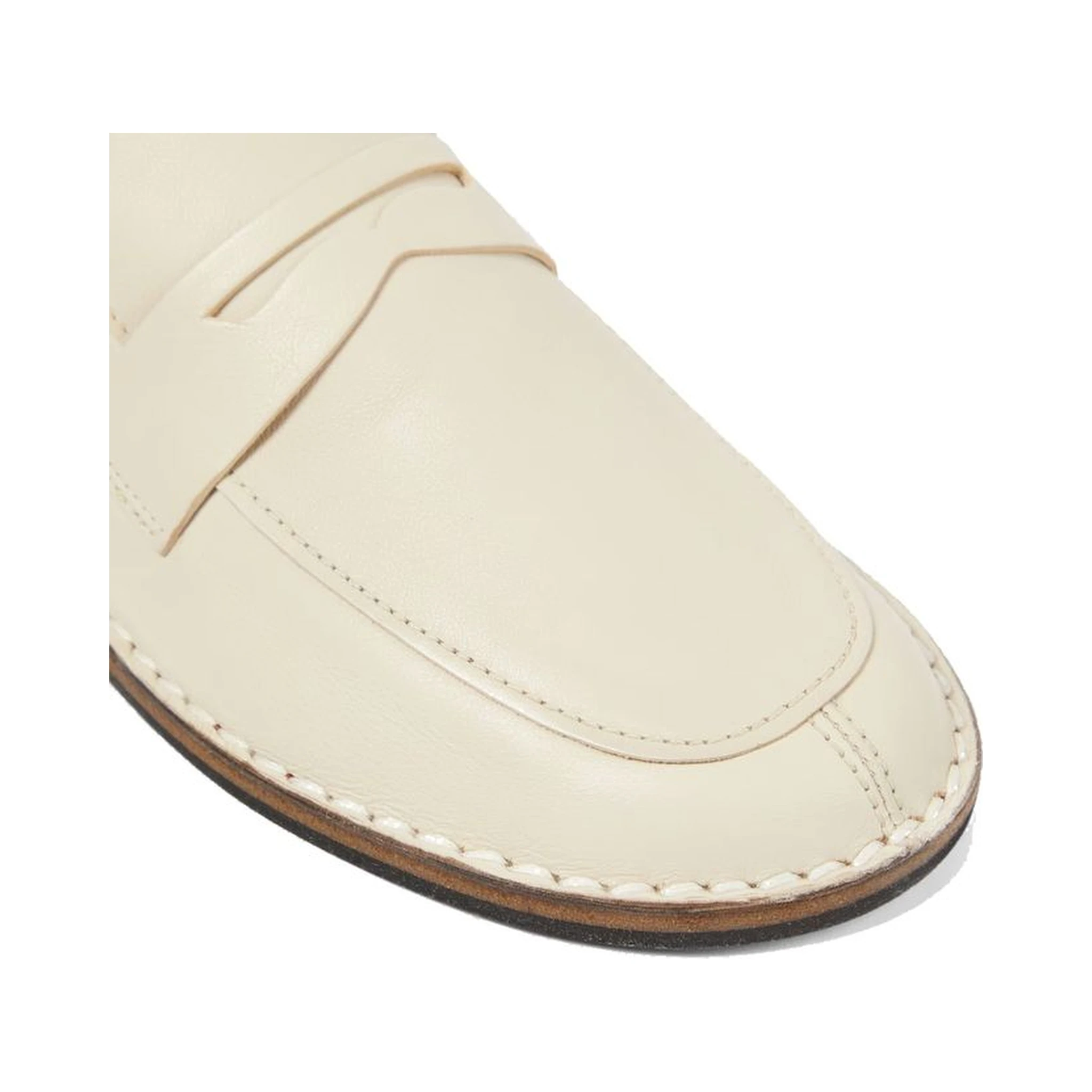 White Calfskin Slip-On Loafers