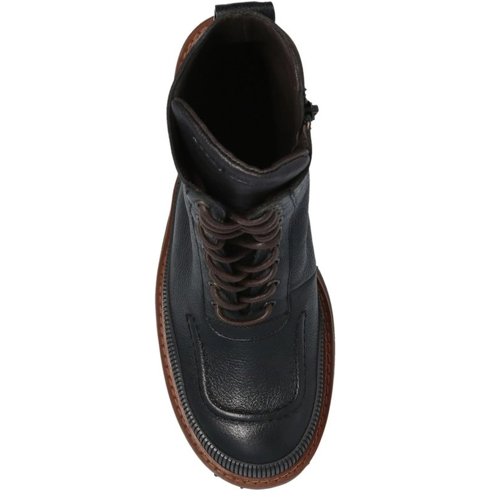 Black Calfskin Lace-Up Boots