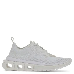 White Nylon Athletic Sneakers