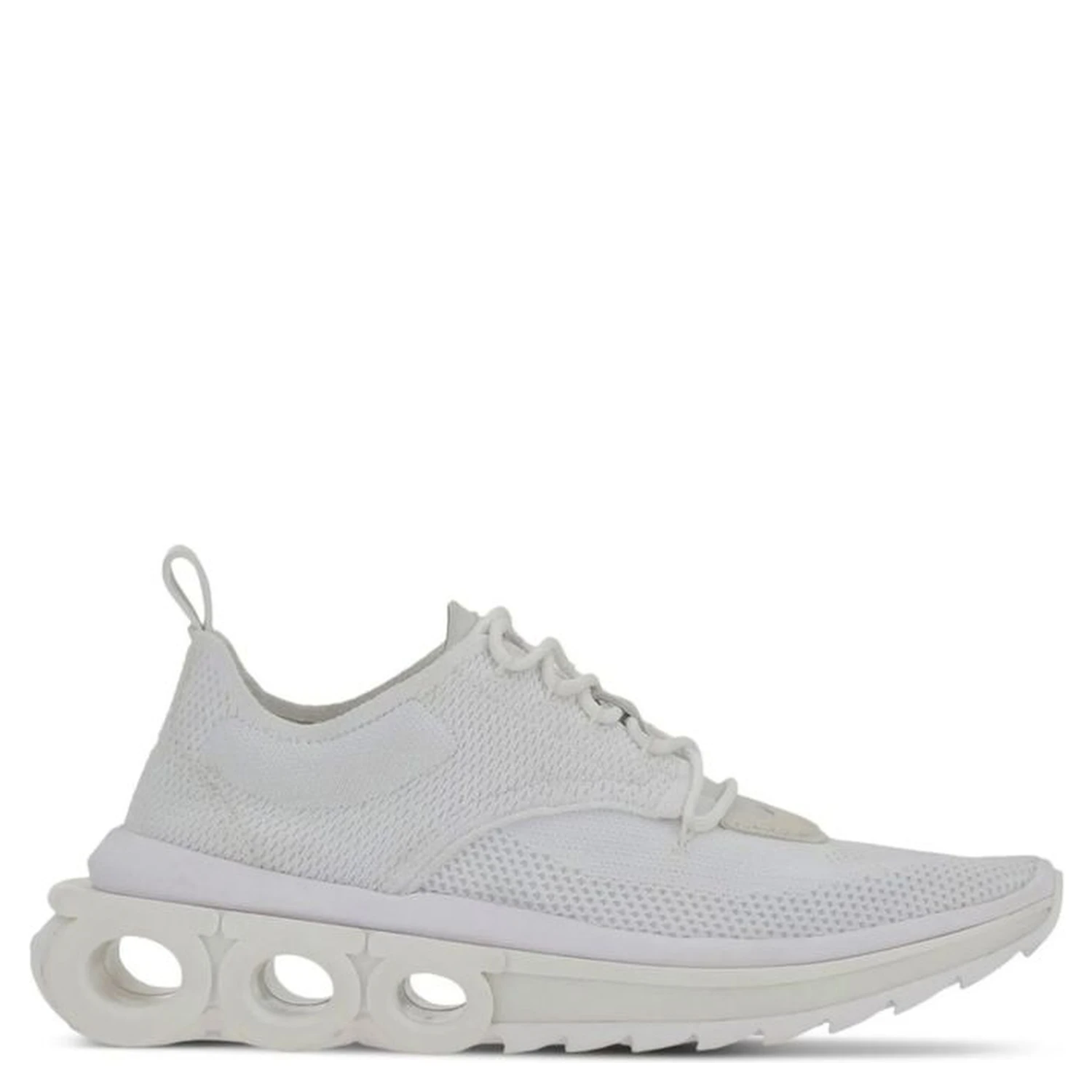 White Nylon Athletic Sneakers