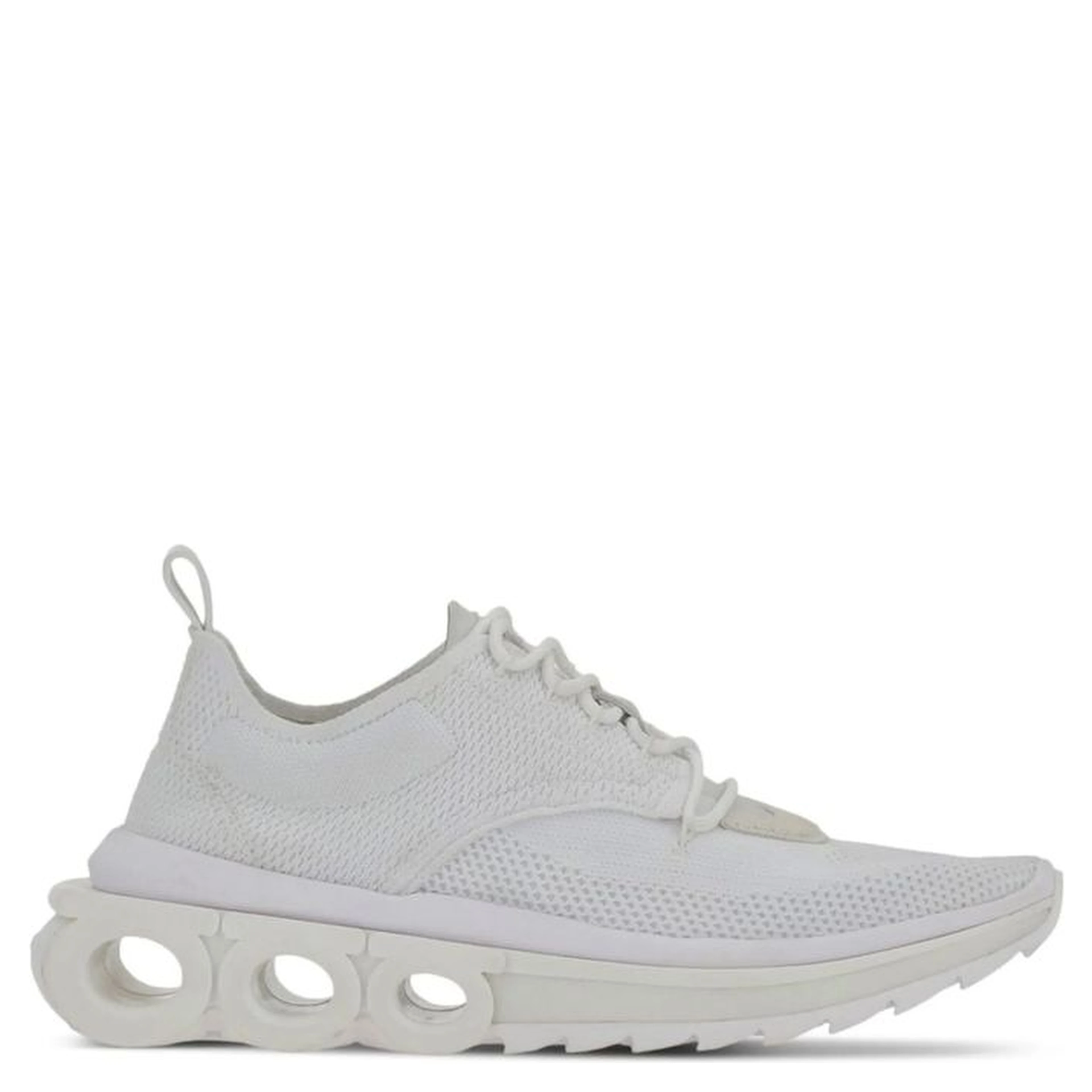 White Nylon Athletic Sneakers