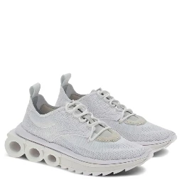 White Nylon Athletic Sneakers