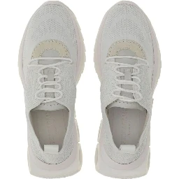 White Nylon Athletic Sneakers