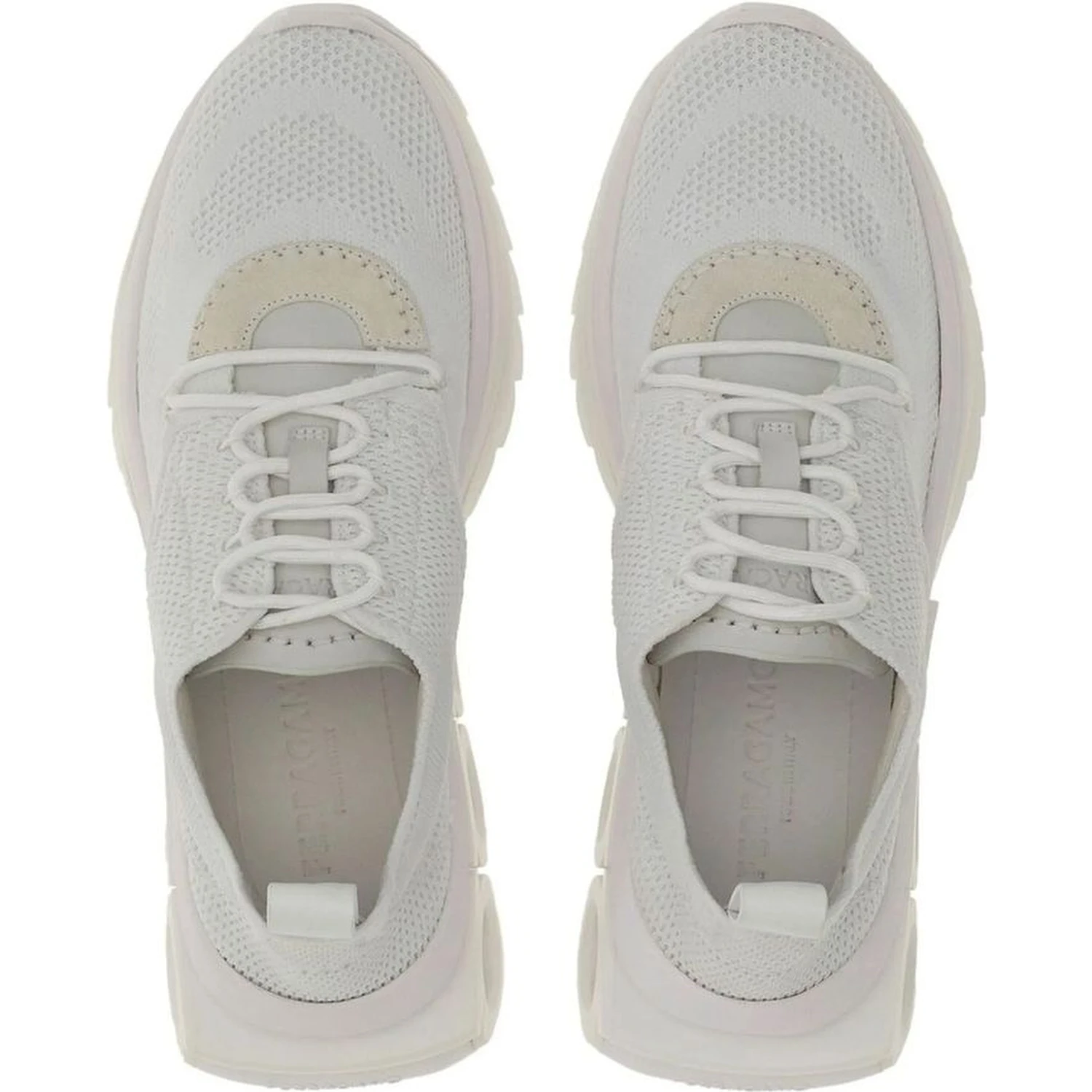 White Nylon Athletic Sneakers