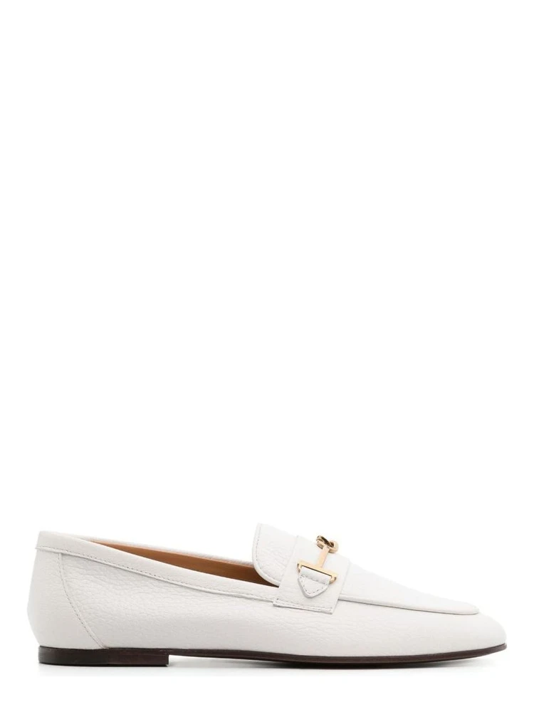 White Calfskin Slip-On Loafers