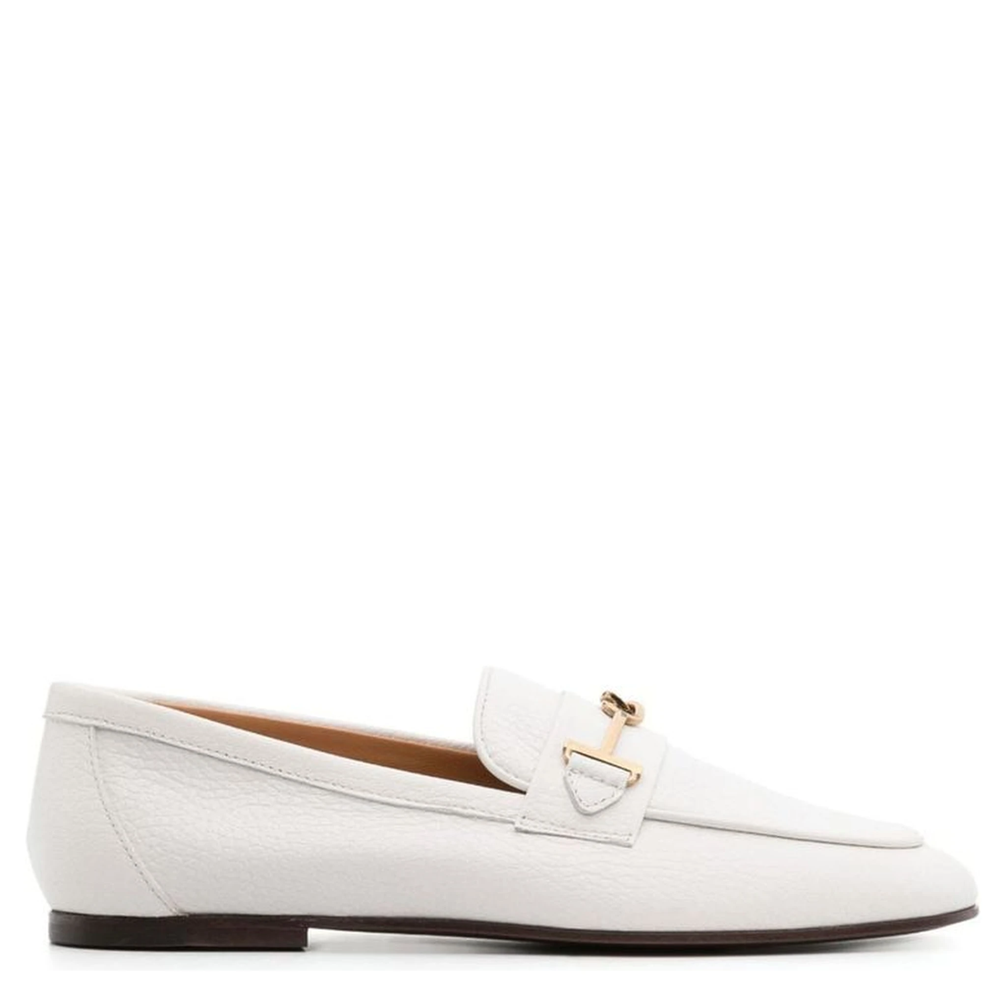 White Calfskin Slip-On Loafers