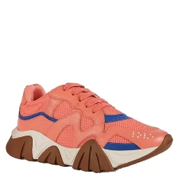 Orange Leather Chunky Sneakers