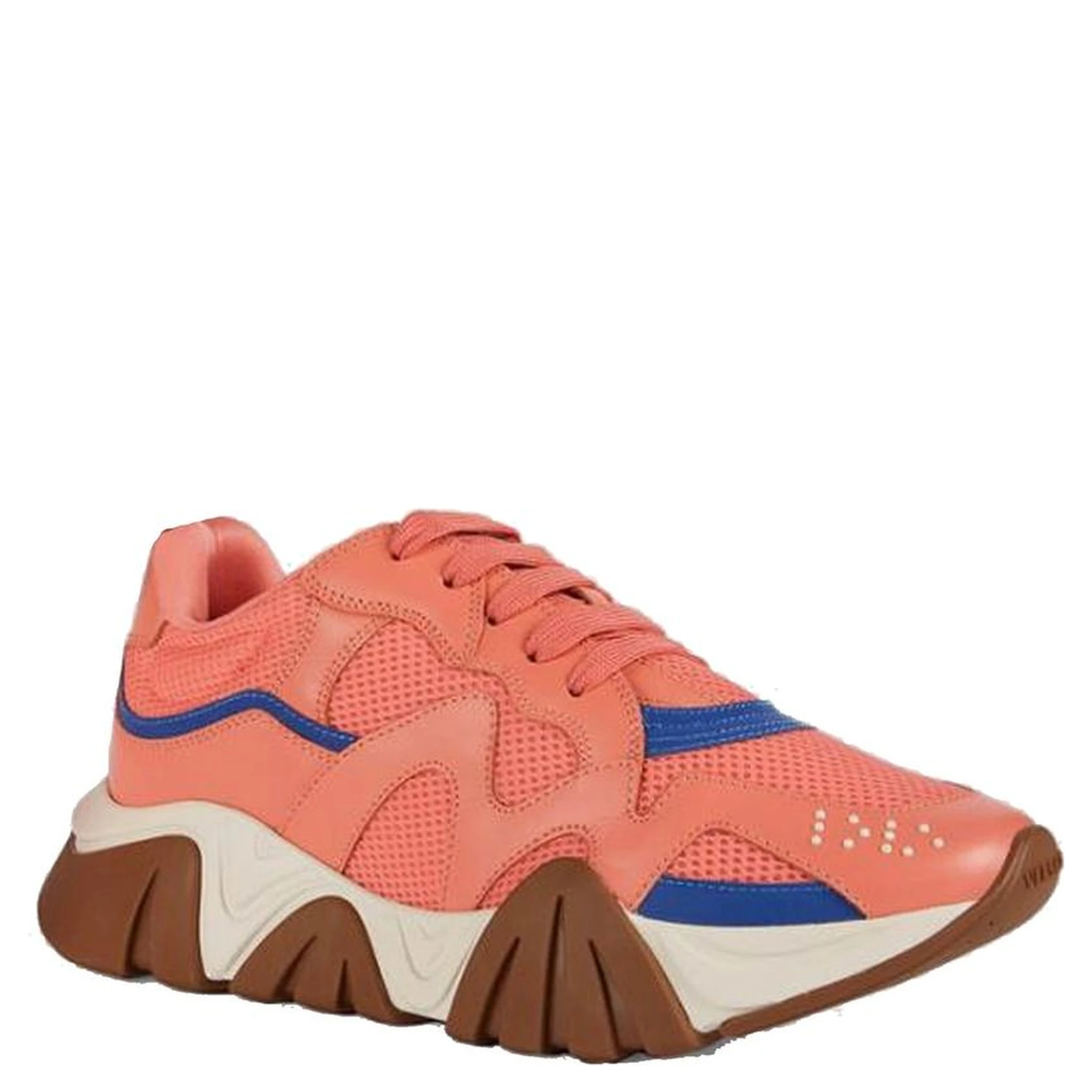 Orange Leather Chunky Sneakers
