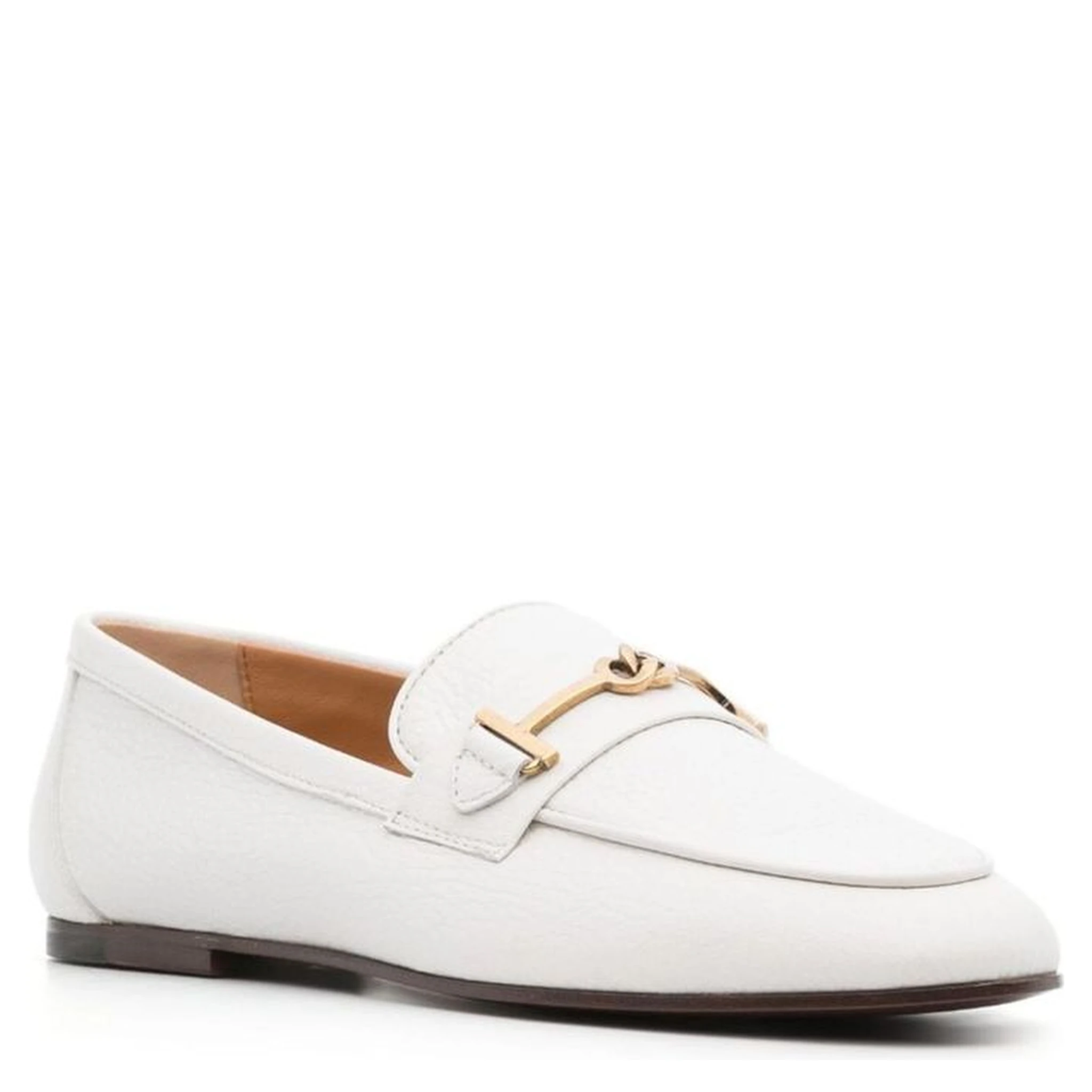 White Calfskin Slip-On Loafers