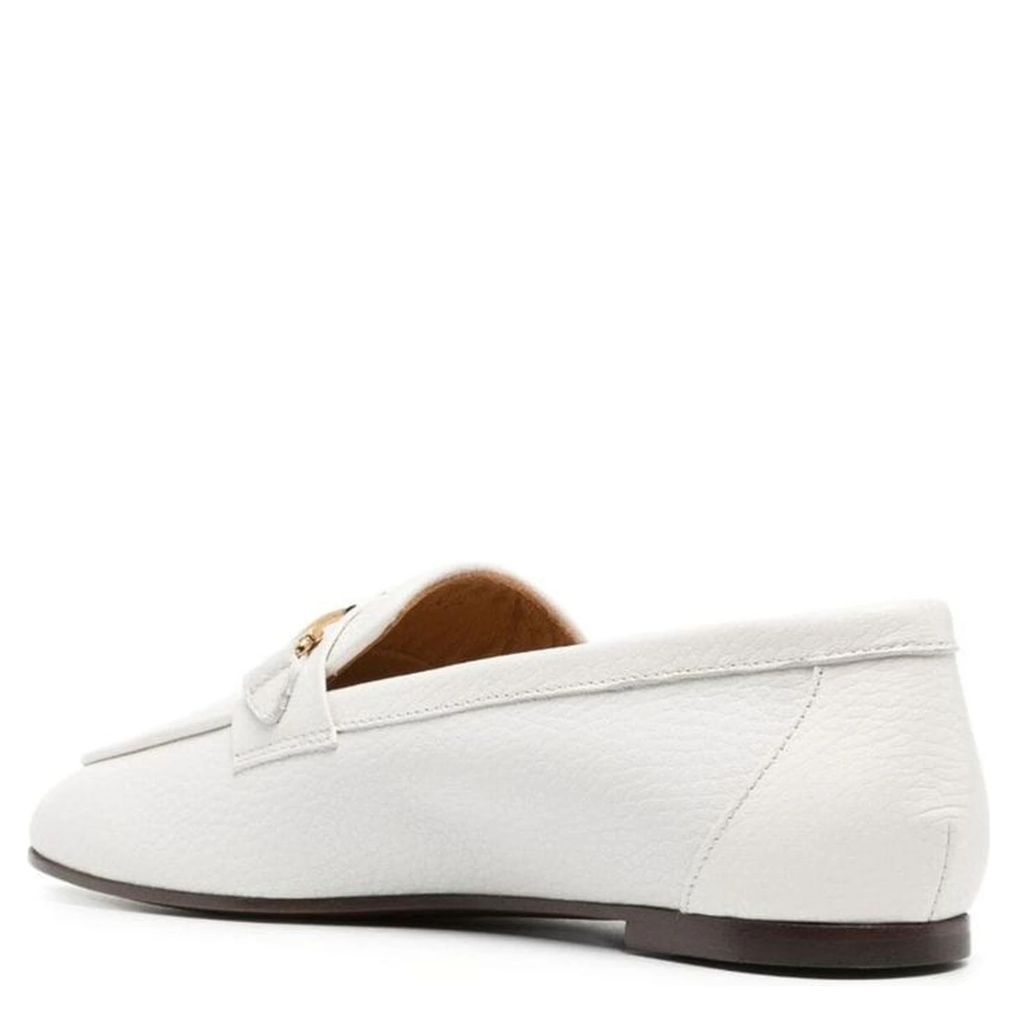 White Calfskin Slip-On Loafers