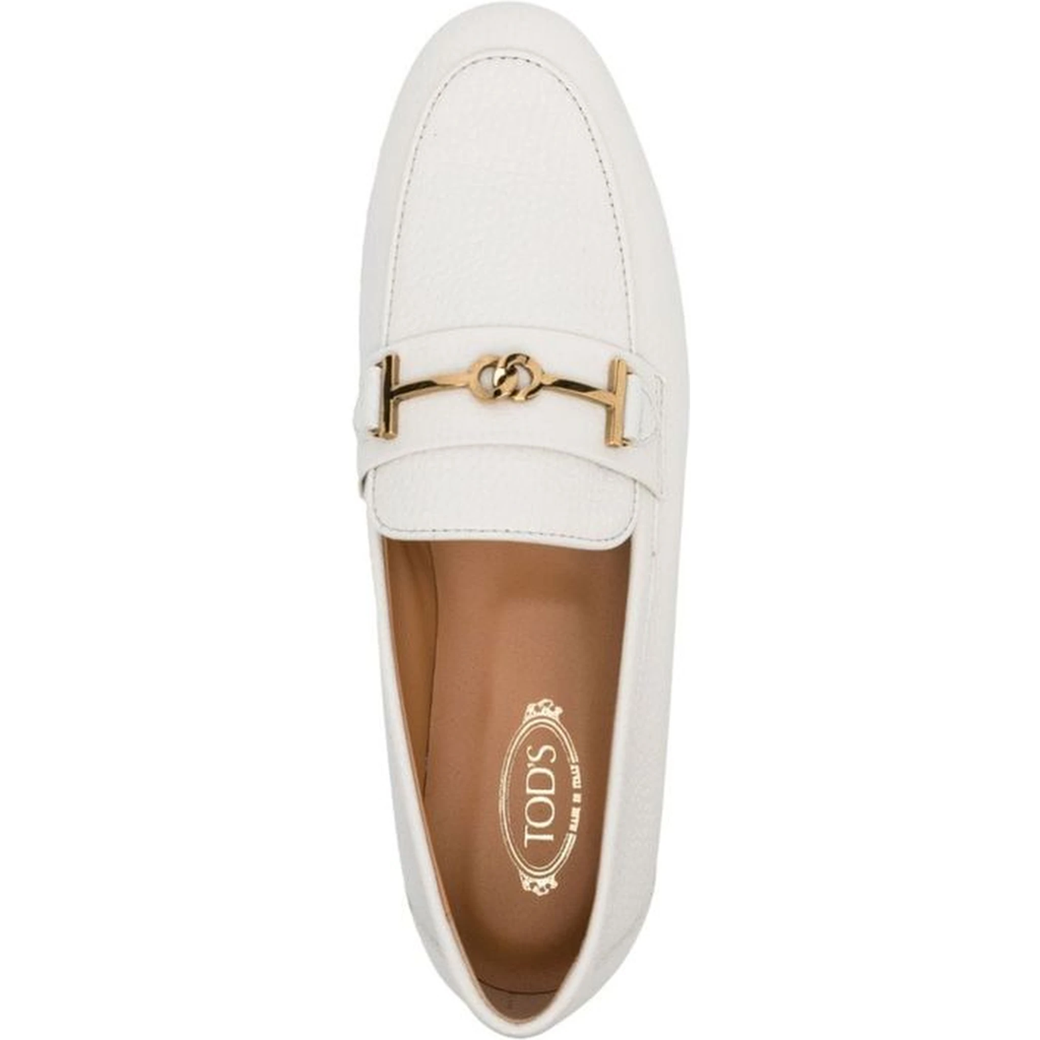 White Calfskin Slip-On Loafers