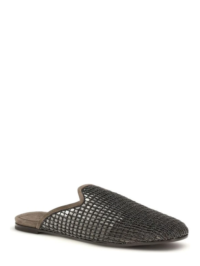 Gray Calf Leather Bos Taurus Mules