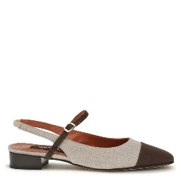 Beige Cotton Ballet Flats