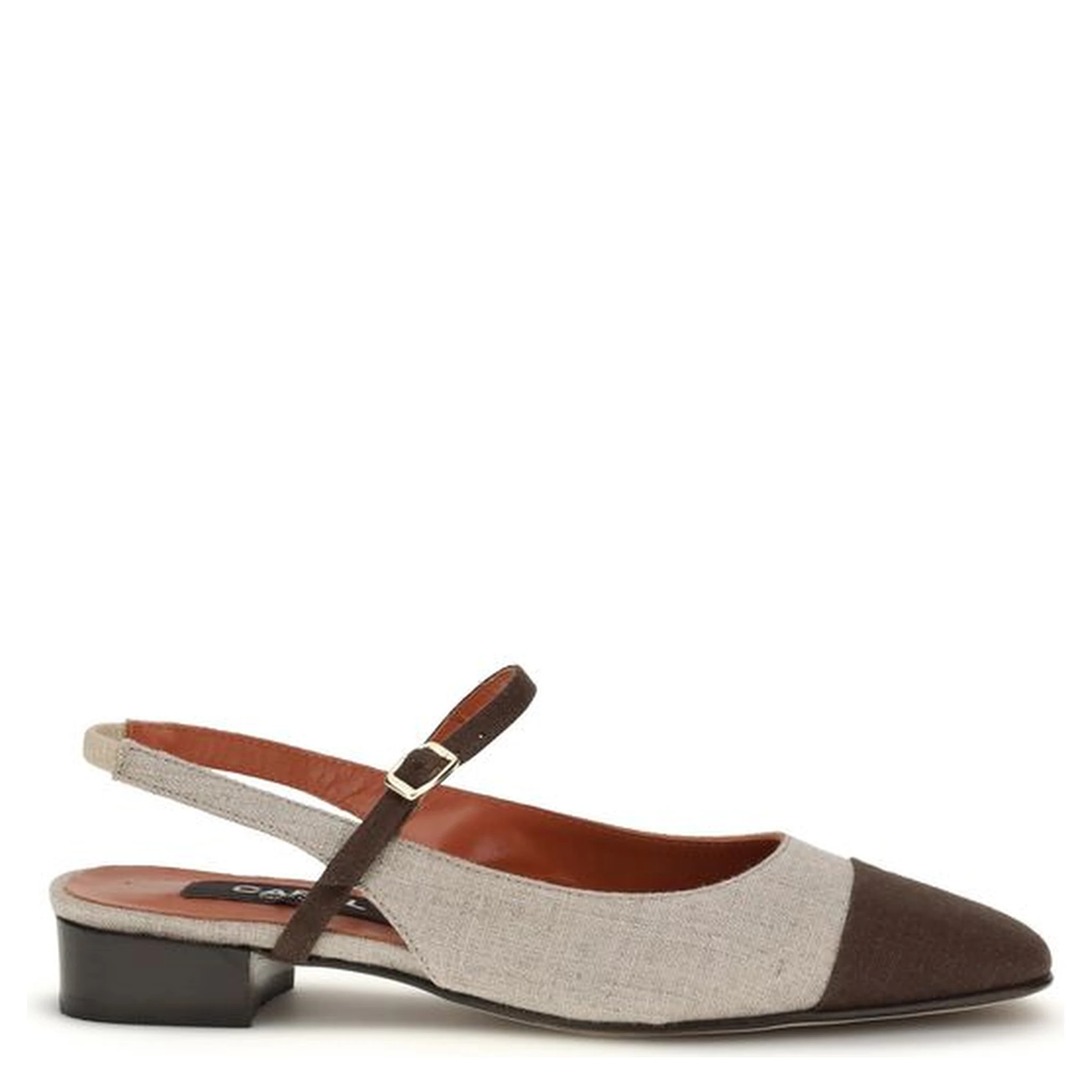 Beige Cotton Ballet Flats