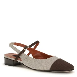 Beige Cotton Ballet Flats