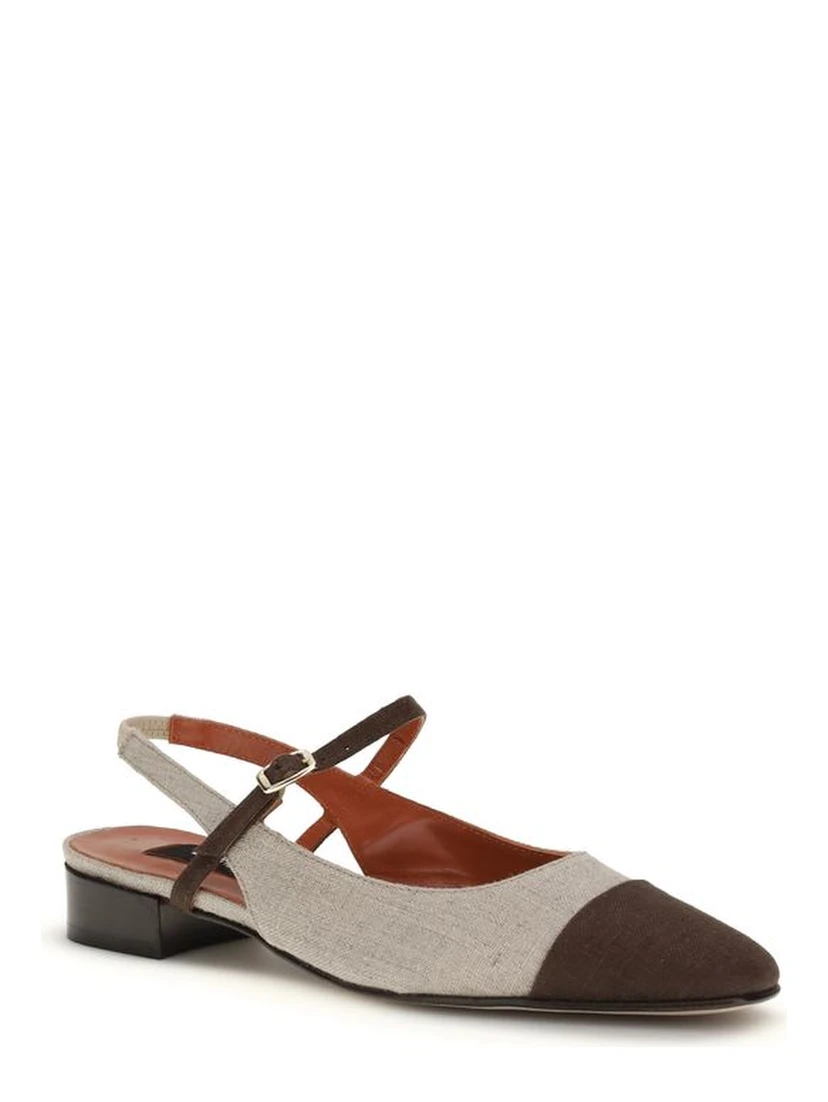 Beige Cotton Ballet Flats