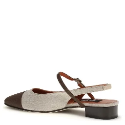 Beige Cotton Ballet Flats