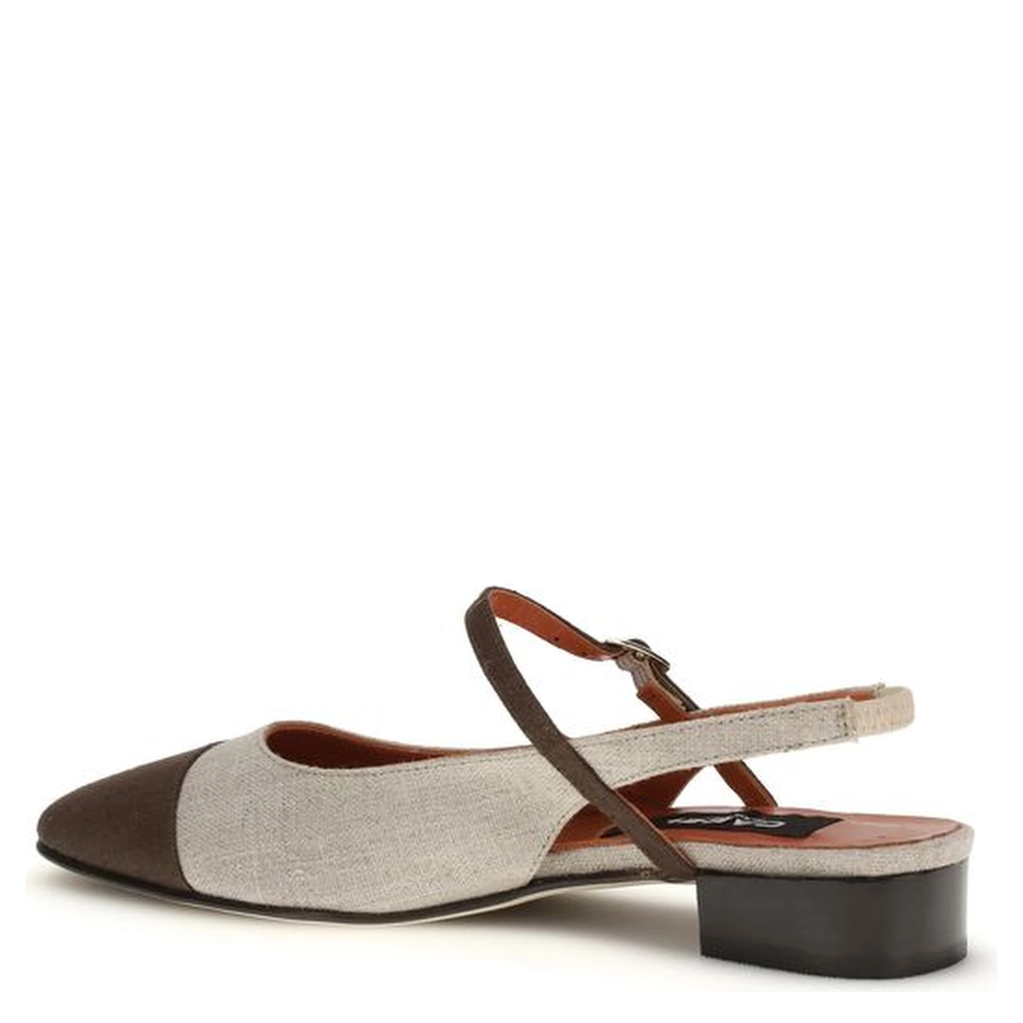 Beige Cotton Ballet Flats