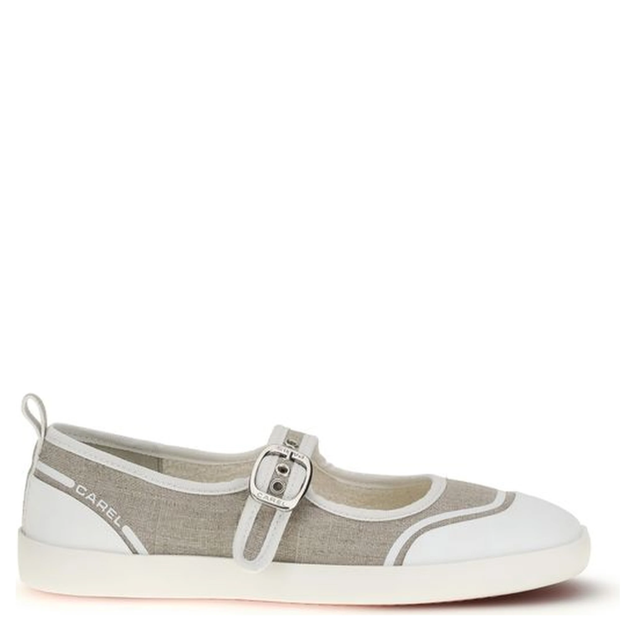 Beige Cotton Ballet Flats