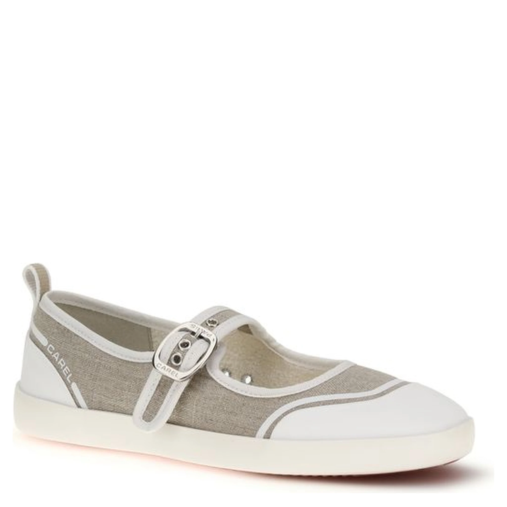Beige Cotton Ballet Flats