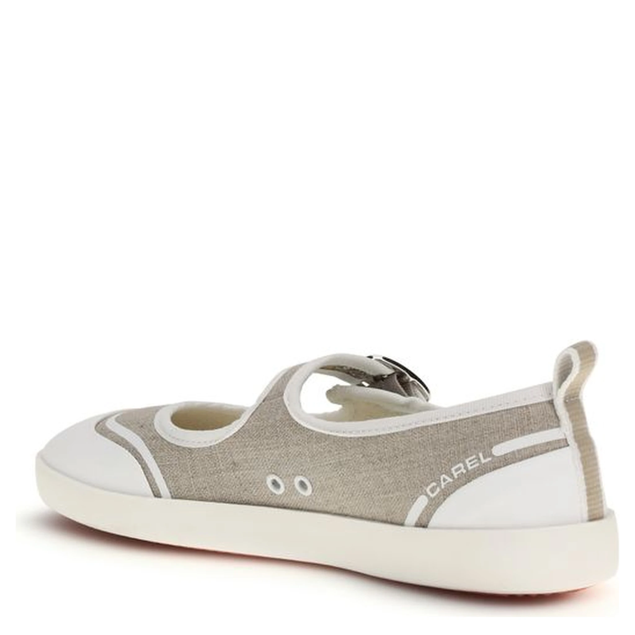 Beige Cotton Ballet Flats