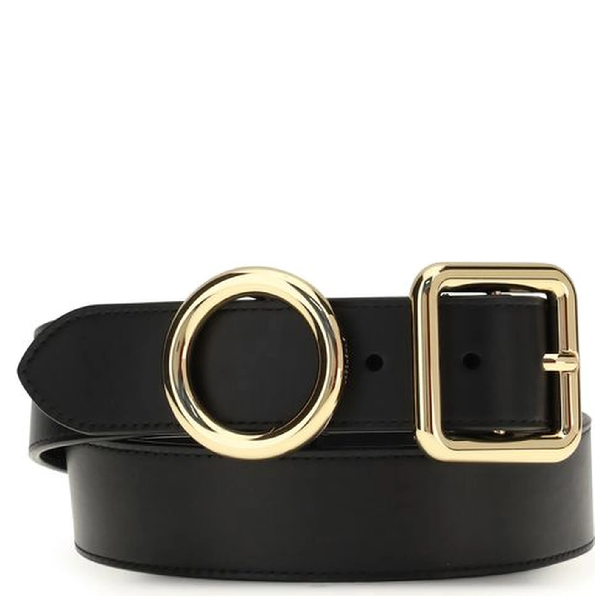 حزام بوس توروس العادي من جلد العجل الأسود