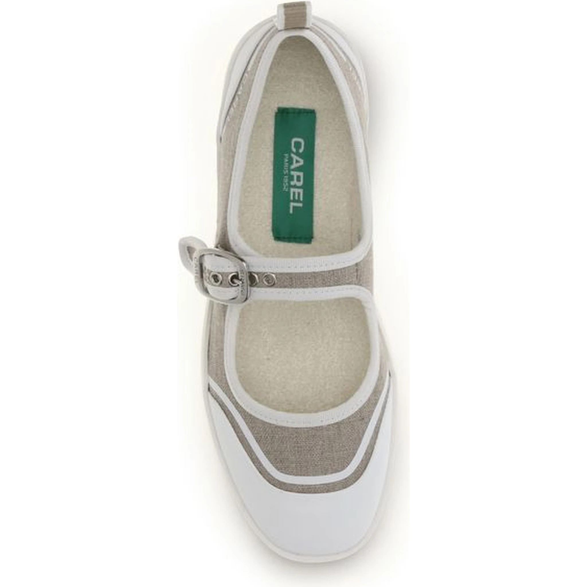 Beige Cotton Ballet Flats