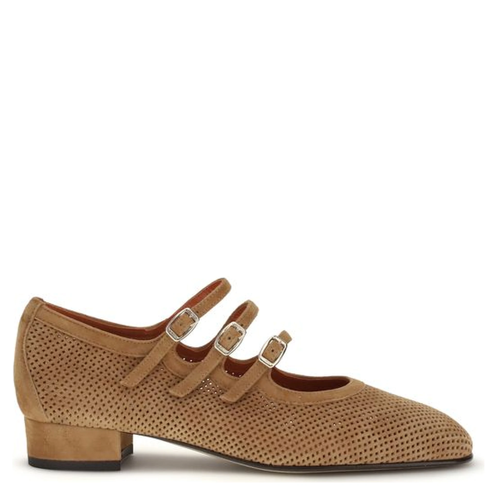 Beige Calf Leather Bos Taurus Ballet Flats