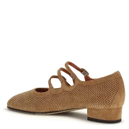 Beige Calf Leather Bos Taurus Ballet Flats