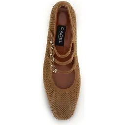 Beige Calf Leather Bos Taurus Ballet Flats