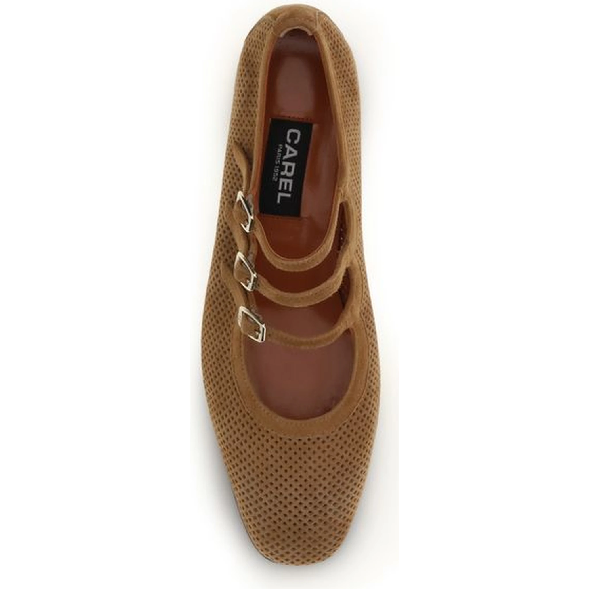 Beige Calf Leather Bos Taurus Ballet Flats