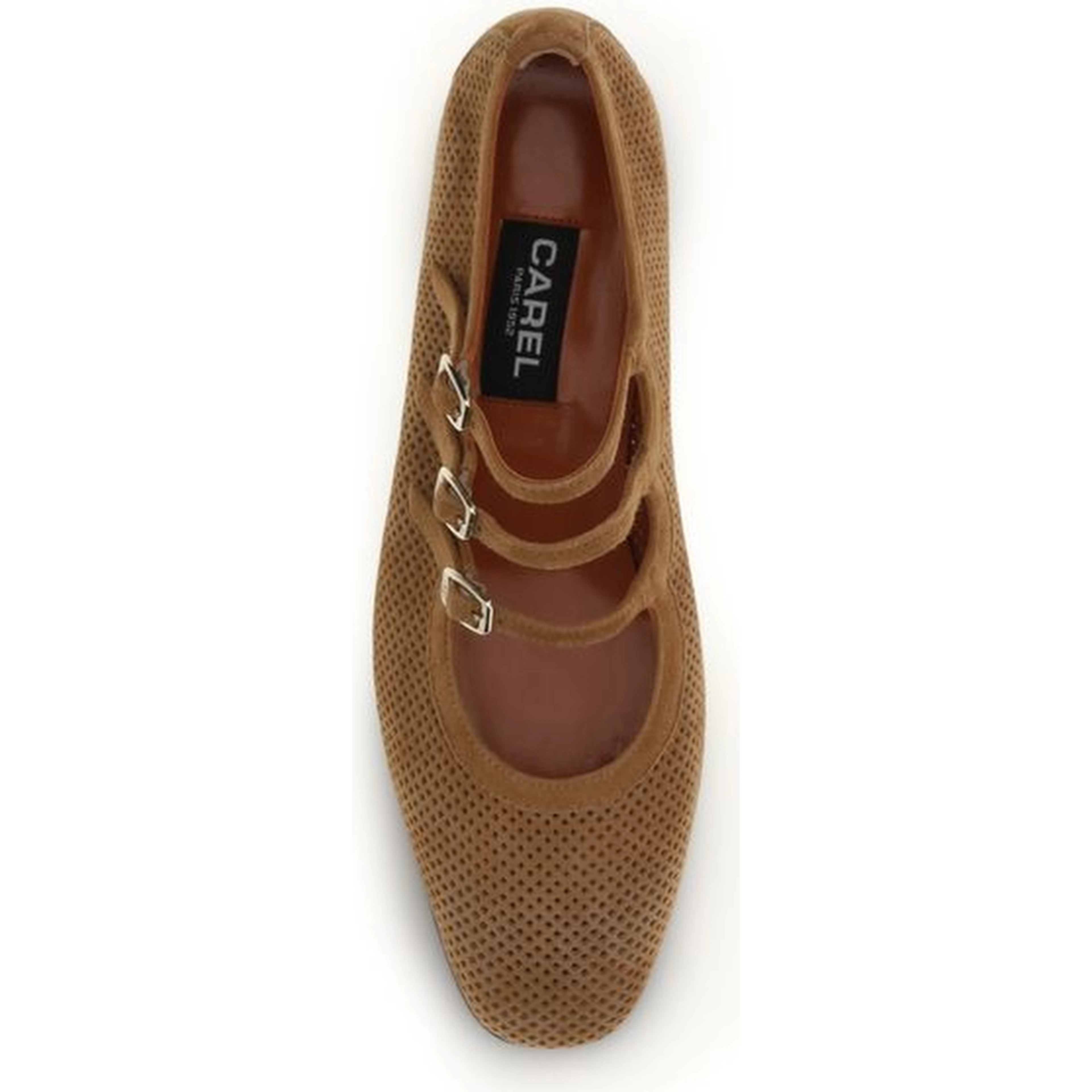Beige Calf Leather Bos Taurus Ballet Flats