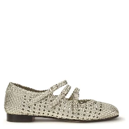 Silver Calf Leather Bos Taurus Ballet Flats