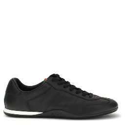 Black Calf Leather Bos Taurus Low Top Sneakers