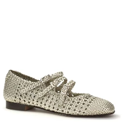 Silver Calf Leather Bos Taurus Ballet Flats