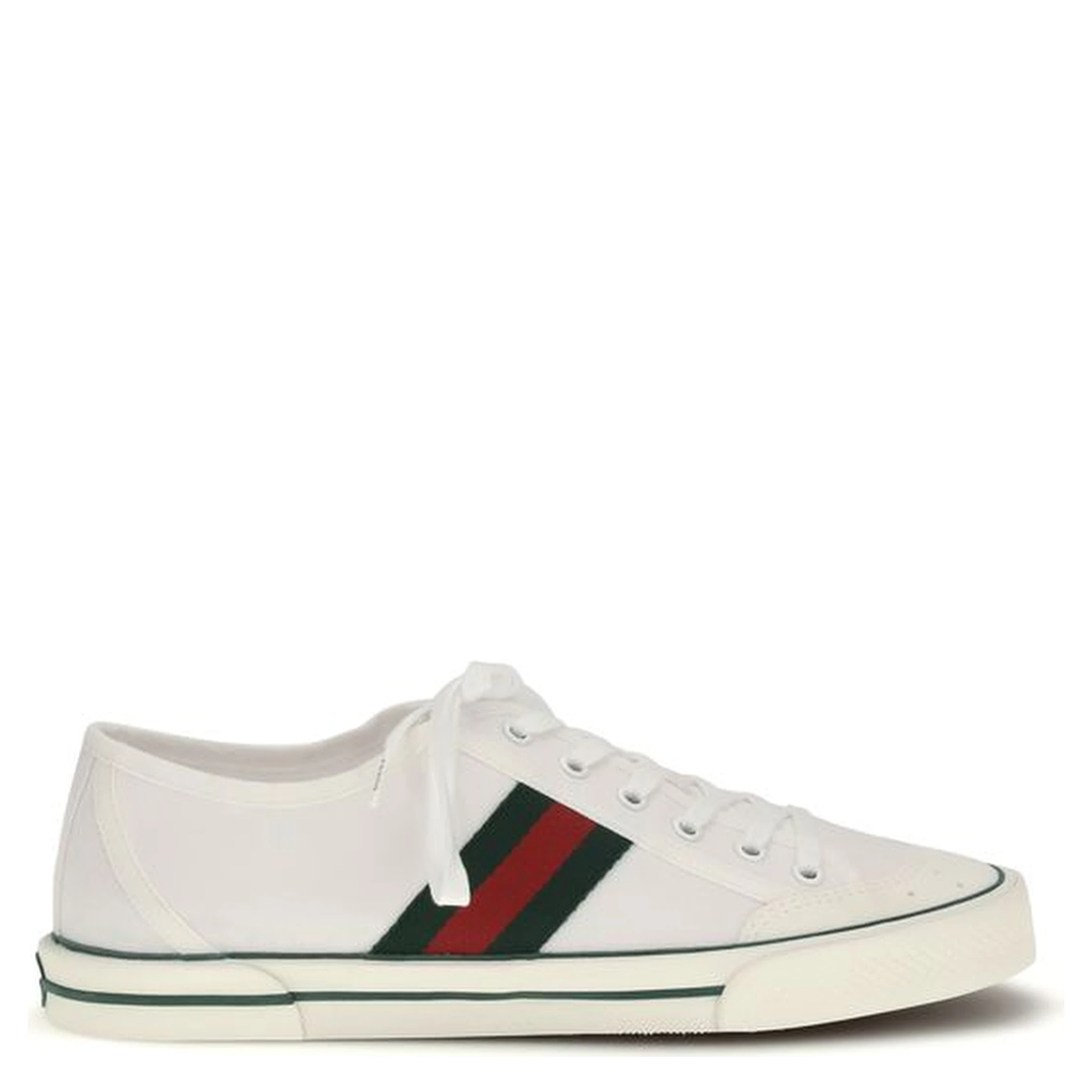 White Cotton Low Top Sneakers