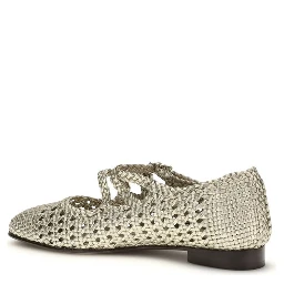 Silver Calf Leather Bos Taurus Ballet Flats