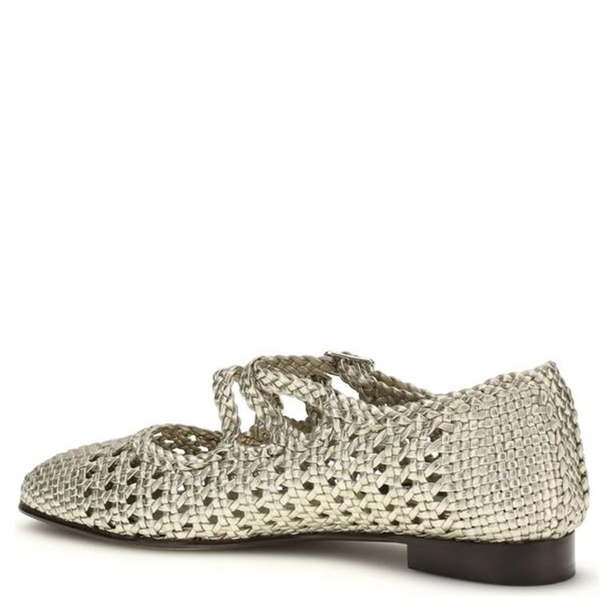 Silver Calf Leather Bos Taurus Ballet Flats