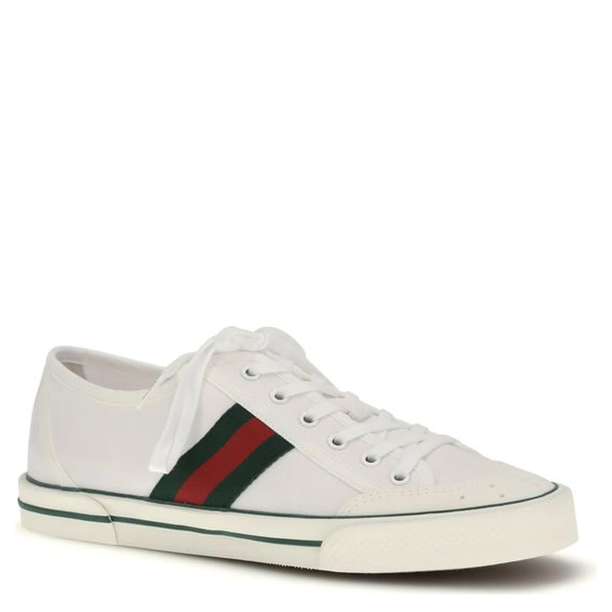 White Cotton Low Top Sneakers