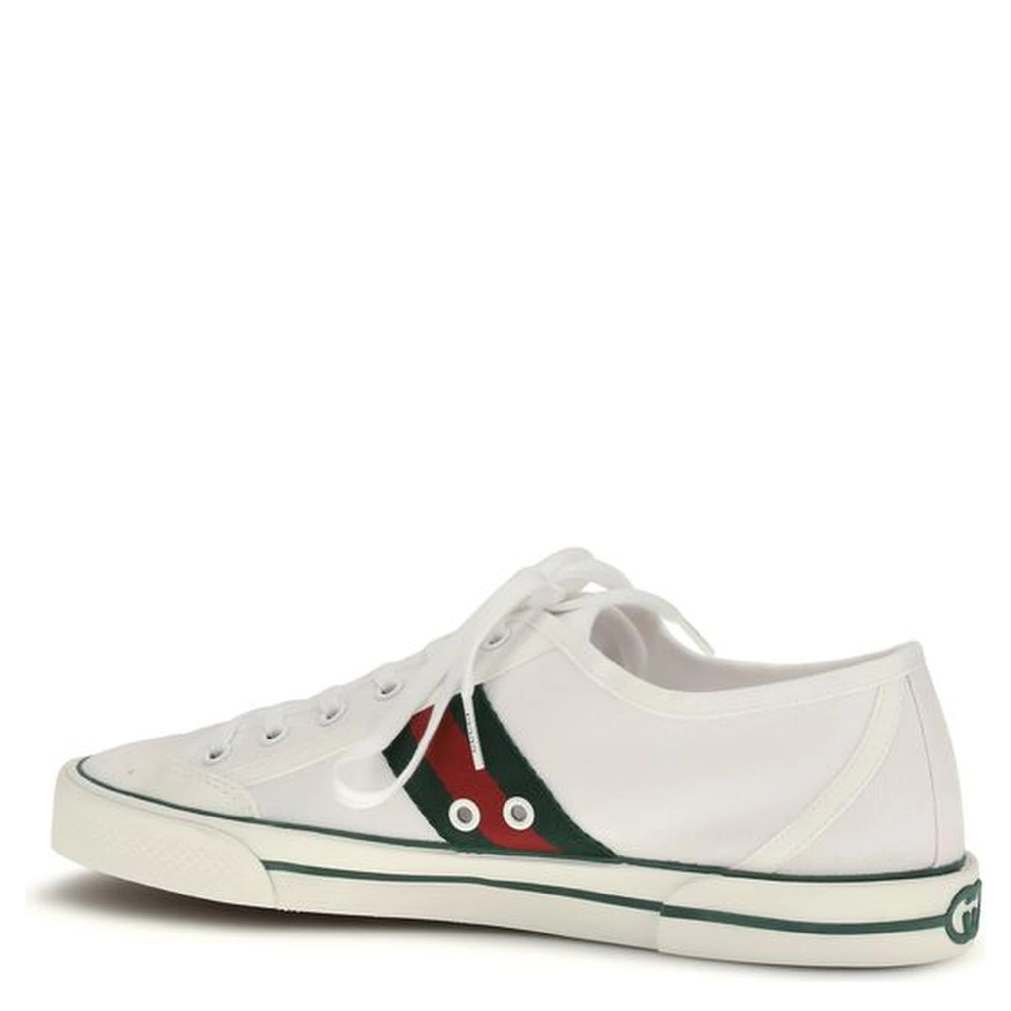 White Cotton Low Top Sneakers