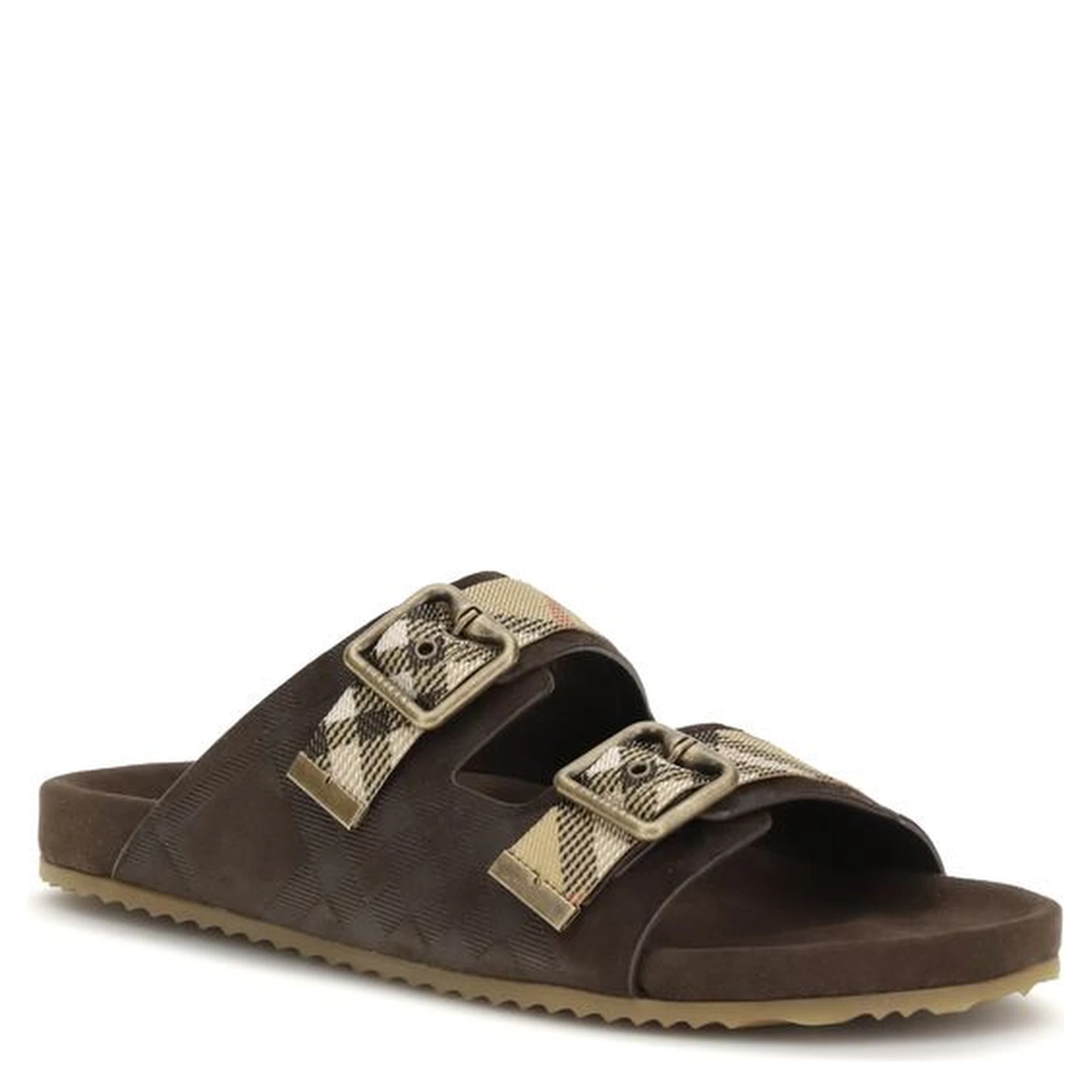 Brown Rubber Flat Sandals