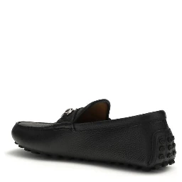 Black Calf Leather Bos Taurus Slip-On Loafers