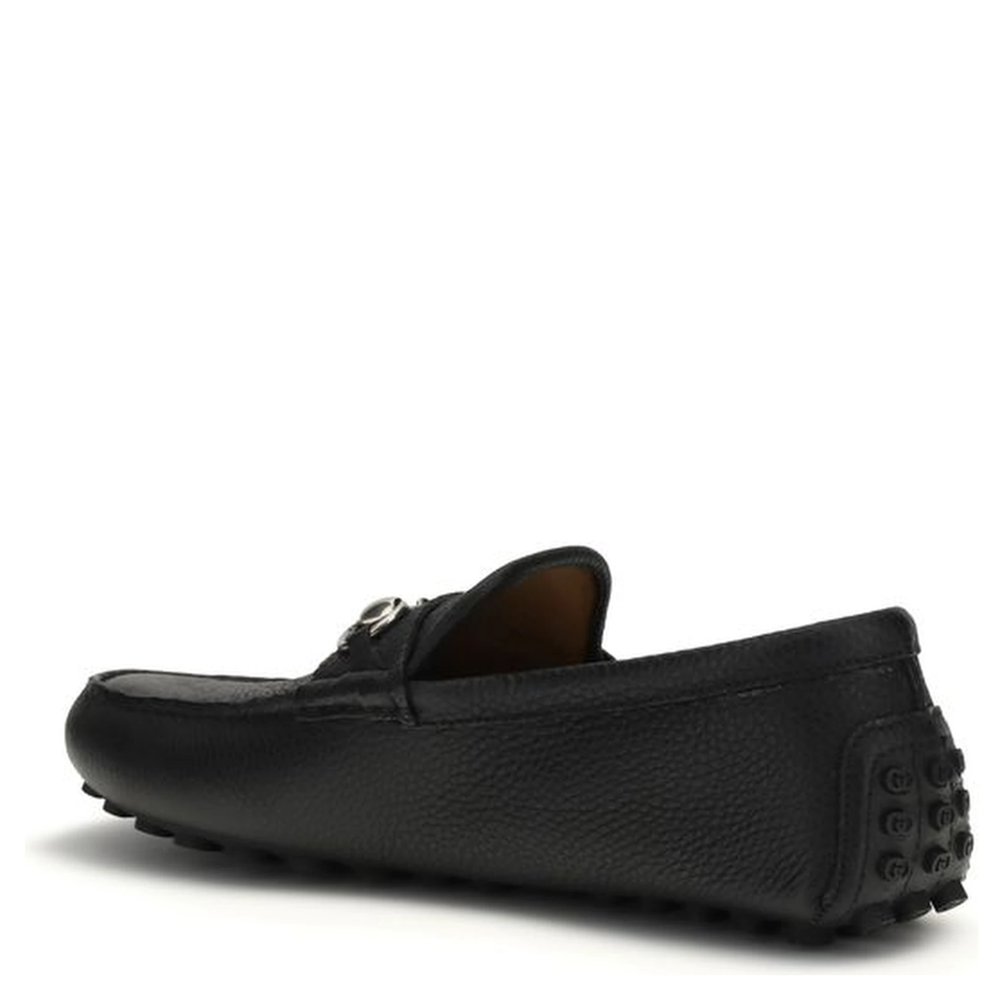 Black Calf Leather Bos Taurus Slip-On Loafers