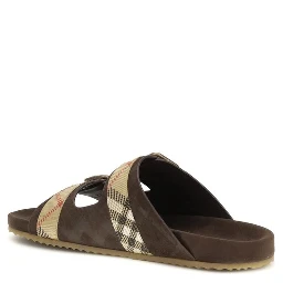Brown Rubber Flat Sandals