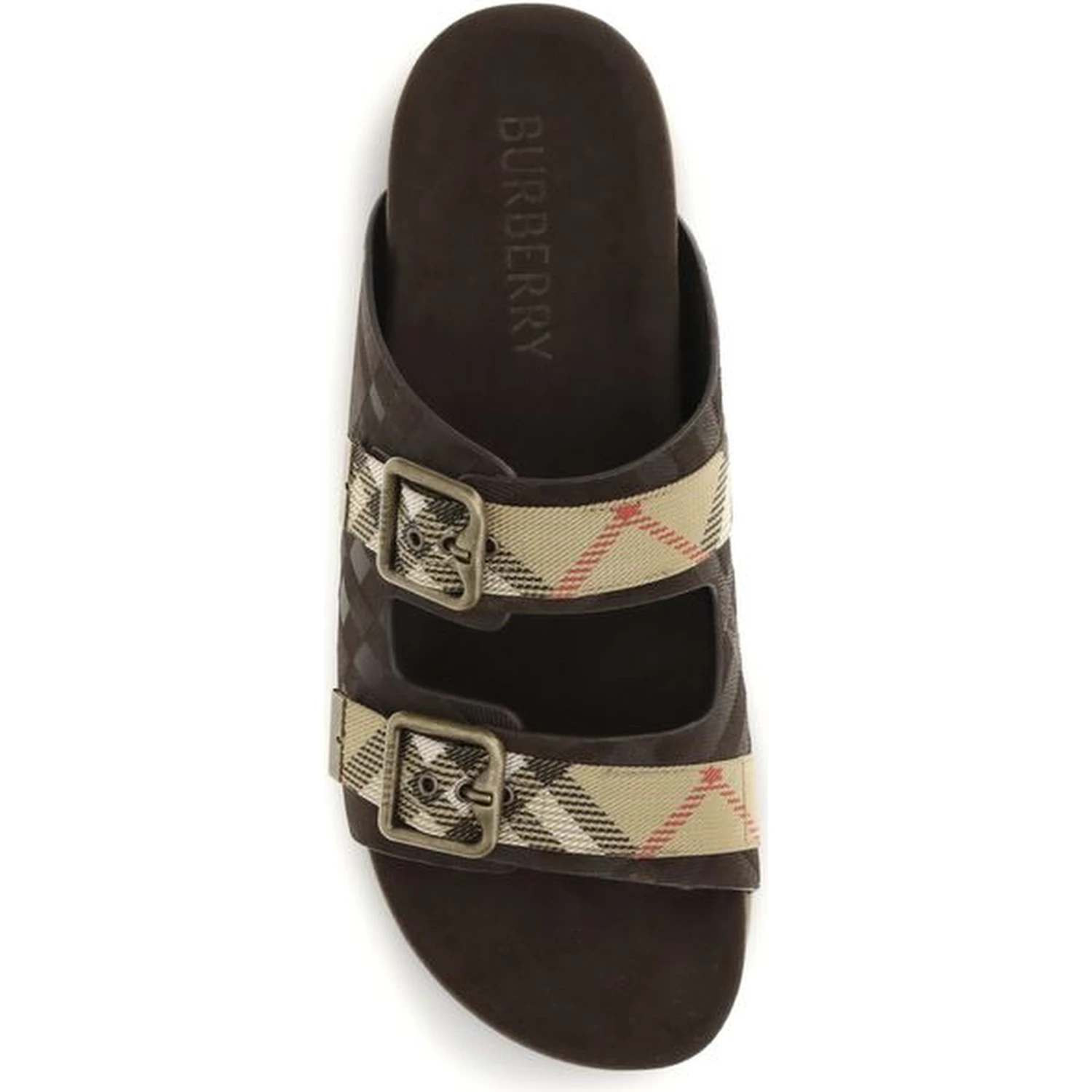Brown Rubber Flat Sandals