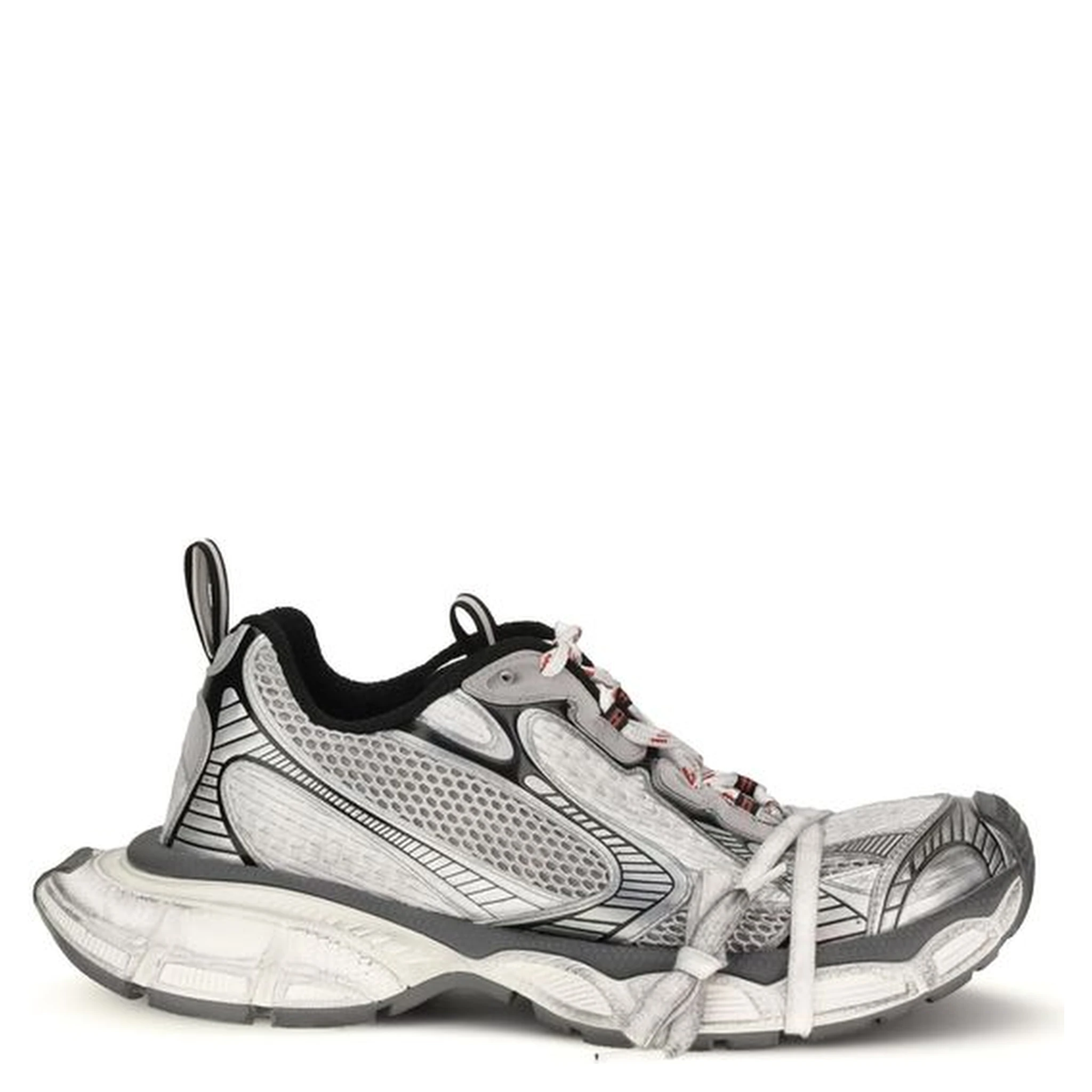 Gray Polyethylene Athletic Sneakers